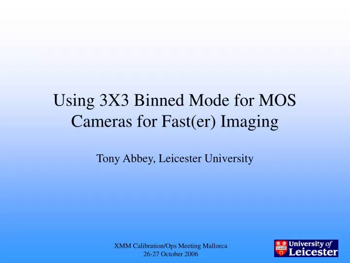 using 3x3 binned mode for mos cameras for fast er imaging