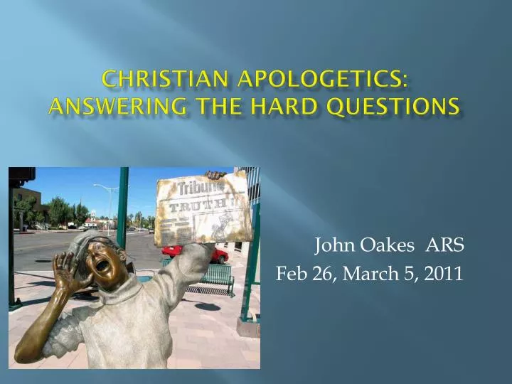 christian apologetics answering the hard questions