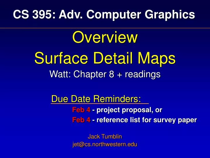 cs 395 adv computer graphics