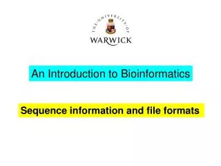 Sequence information and file formats