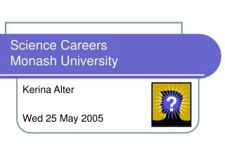Science Careers Monash University