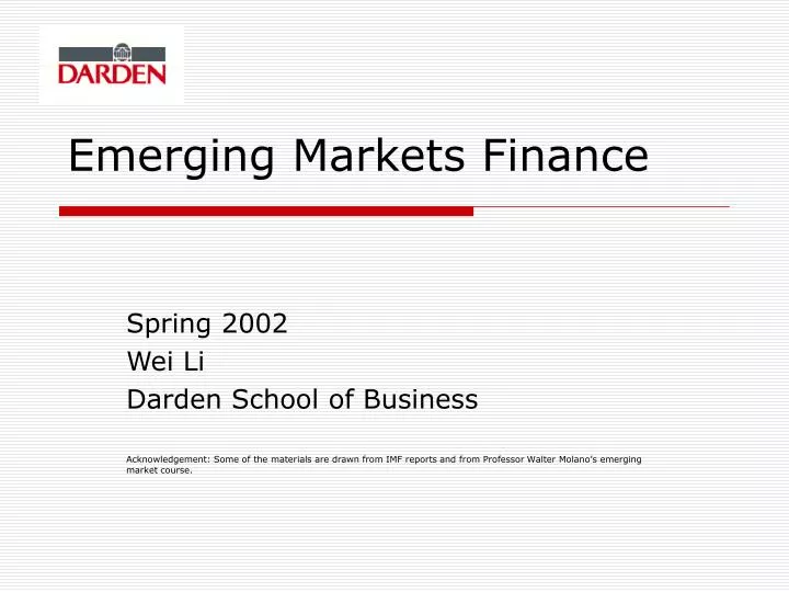 emerging markets finance