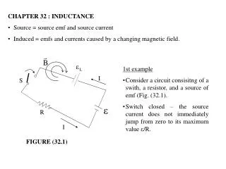 CHAPTER 32 : INDUCTANCE Source = source emf and source current