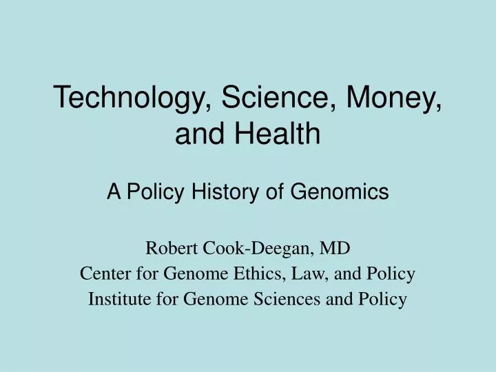 technology science money and health