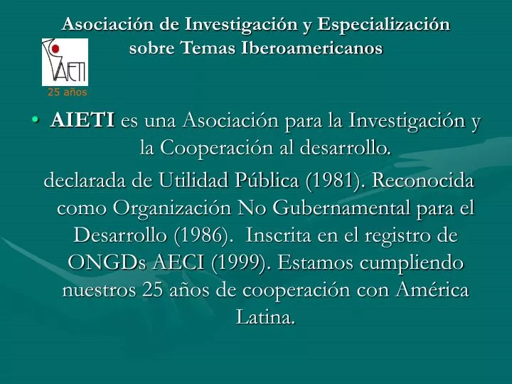 asociaci n de investigaci n y especializaci n sobre temas iberoamericanos