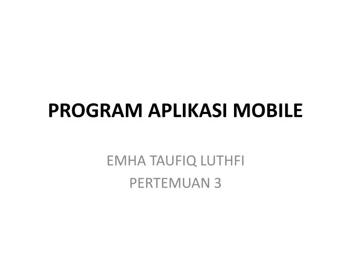 program aplikasi mobile