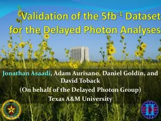 Validation of the 5fb -1 Dataset for the Delayed Photon Analyses