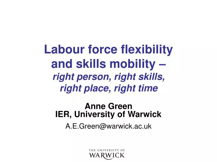labour force flexibility and skills mobility right person right skills right place right time