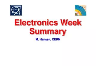 Electronics Week Summary