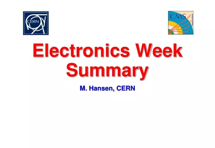 electronics week summary