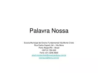 palavra nossa