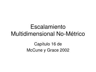 escalamiento multidimensional no m trico