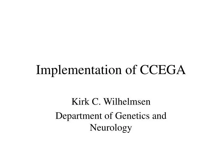 implementation of ccega