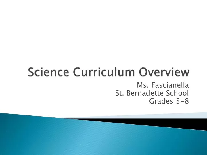 science curriculum overview