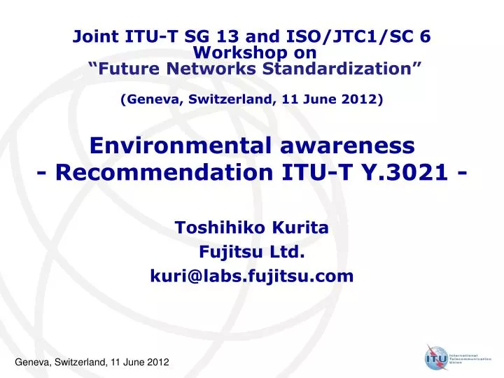 environmental awareness recommendation itu t y 3021