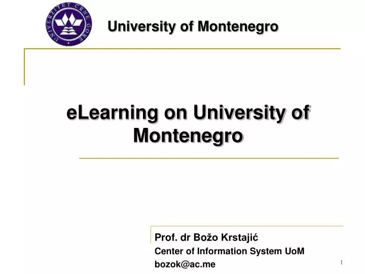 elearning on university of montenegro