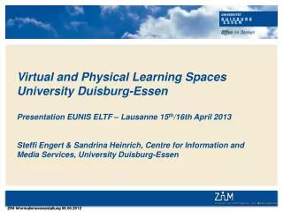 University Duisburg-Essen: Intro
