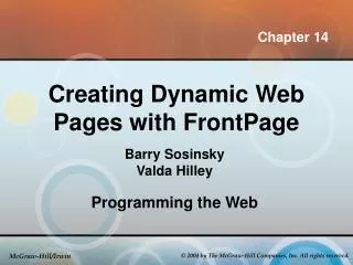 Creating Dynamic Web Pages with FrontPage