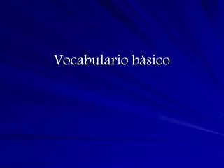 vocabulario b sico
