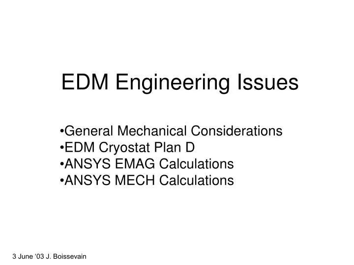 edm engineering issues