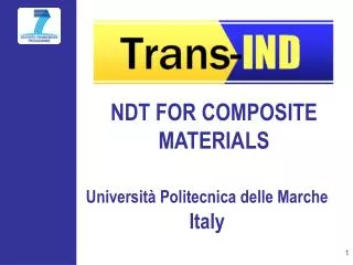 NDT FOR COMPOSITE MATERIALS