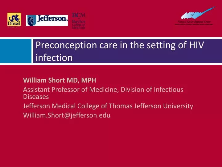 preconception care in the setting of hiv infection