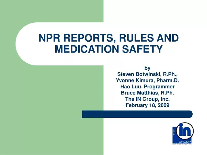 npr reports rules and medication safety