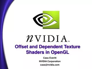 Offset and Dependent Texture Shaders in OpenGL