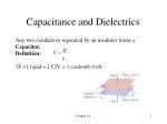 Capacitance and Dielectrics - slide 1
