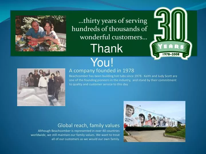 thirty years of serving hundreds of thousands of wonderful customers