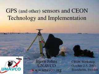 GPS (and other) sensors and CEON Technology and Implementation