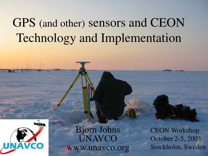 gps and other sensors and ceon technology and implementation