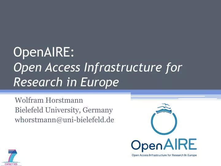 openaire open access infrastructure for research in europe