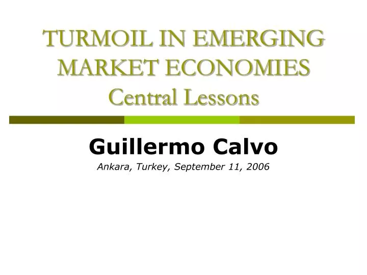 turmoil in emerging market economies central lessons