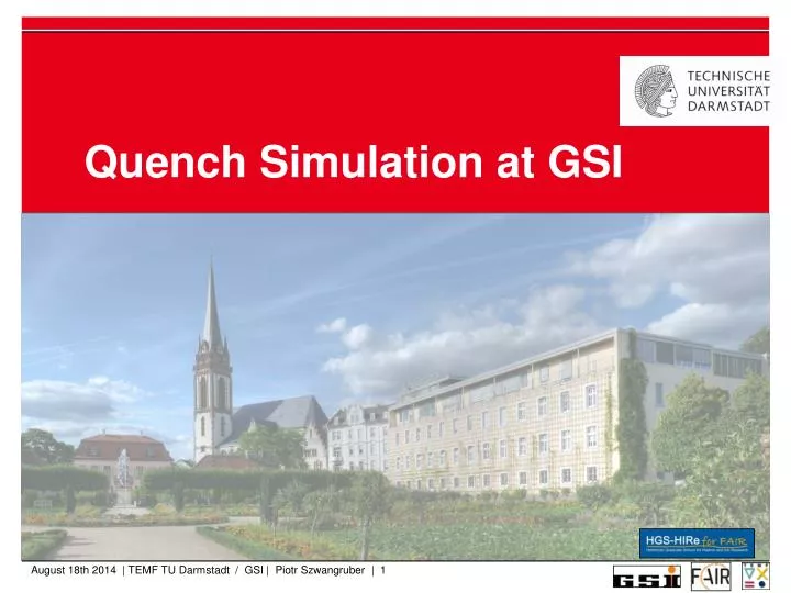 quench simulation at gsi