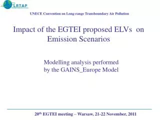 Impact of the EGTEI proposed ELVs on Emission Scenarios
