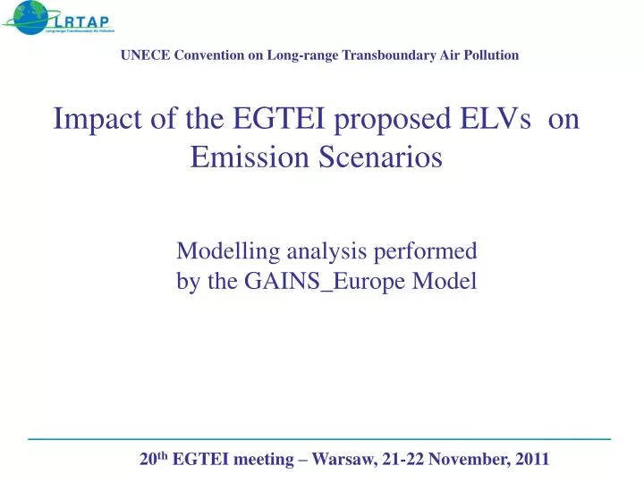 impact of the egtei proposed elvs on emission scenarios