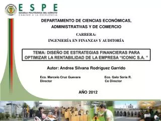 DEPARTAMENTO DE CIENCIAS ECONÓMICAS, ADMINISTRATIVAS Y DE COMERCIO
