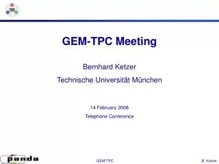 GEM-TPC Meeting