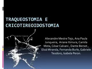 traqueostomia e cricotireoidostomia