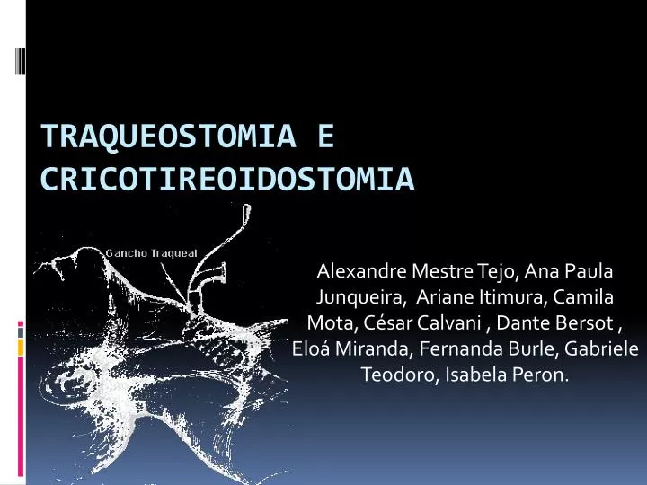 traqueostomia e cricotireoidostomia