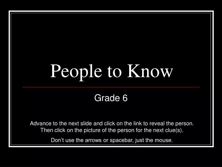 people to know