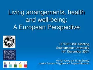 Living arrangements, health and well-being: A European Perspective