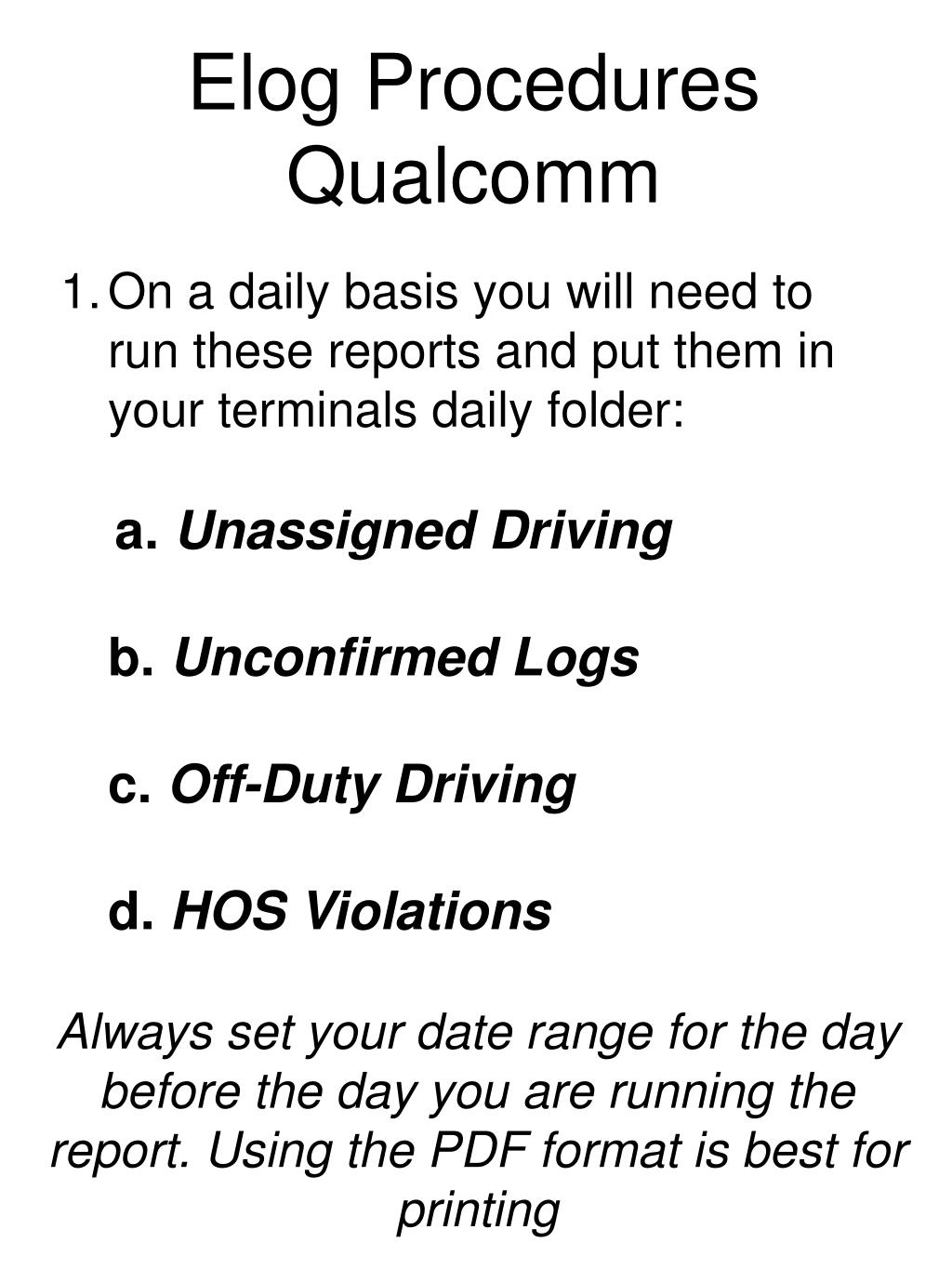 PPT - Elog Procedures Qualcomm PowerPoint Presentation, free download ...