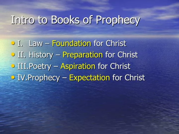 intro to books of prophecy