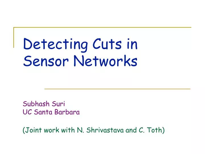 detecting cuts in sensor networks