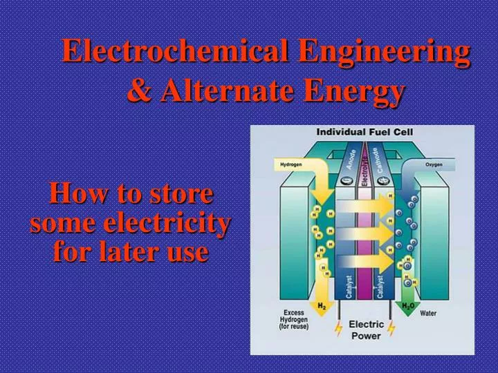 electrochemical engineering alternate energy