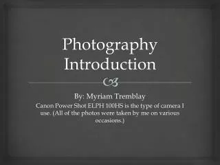 Photography Introduction