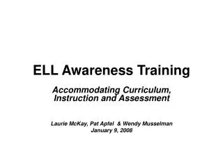 ELL Awareness Training