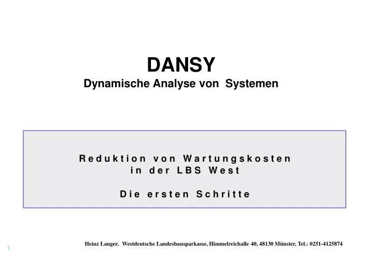 dansy dynamische analyse von systemen